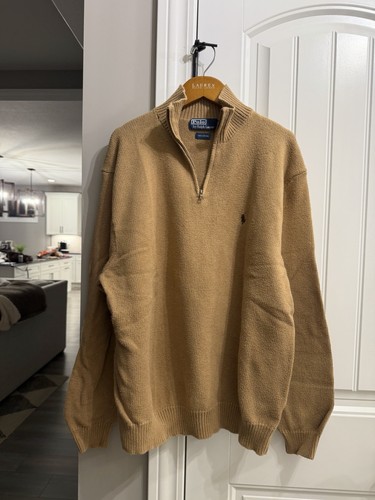 Brown polo zip sweater - polo,