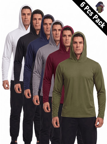 Men pack breathable hooded - 6-pack,