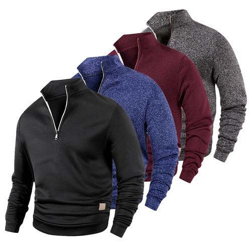 Men turtleneck half zip knit - men's, half-zip